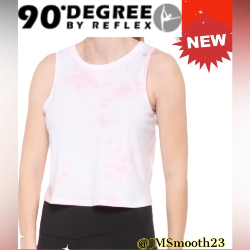 🆕 90 DEGREE Pink Tie-Dye Draped Fit Muscle Tank buttery soft 106